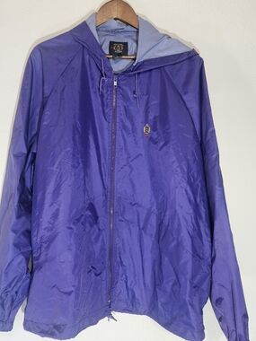 Vintage Cuccini By Turbo Windbreaker Jacket Mens XL‎ Purple Full Zip 90s Style